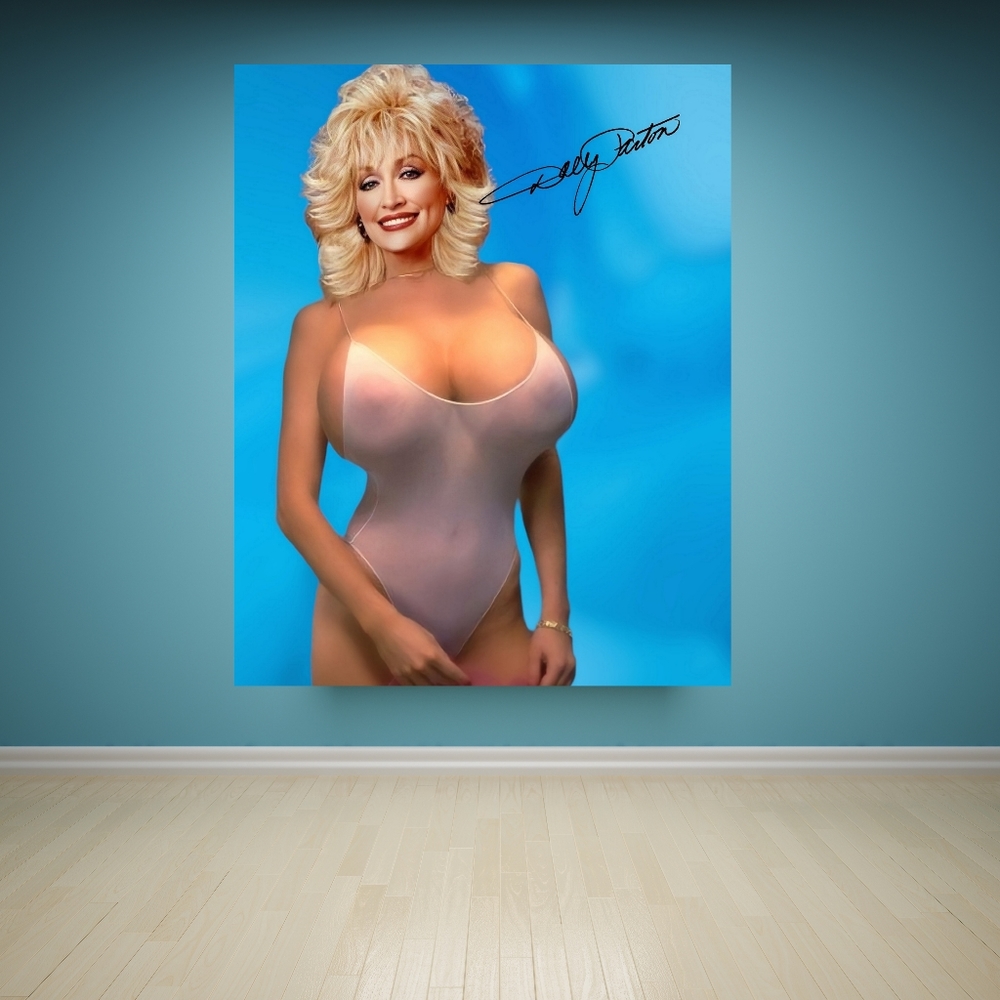 Dolly Parton Blue Bathingsuit Sexy Art Fantasy print  Unframed poster